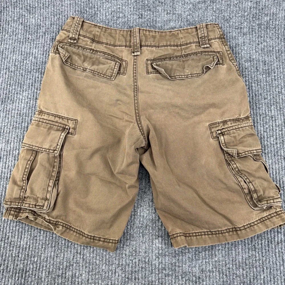 Vintage Old Navy Cargo Shorts Mens Size 28 Brown Military Heavyweight Canvas Y2K
